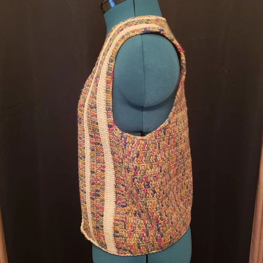 Handmade Crochet Multicolor Vest - Picture 8 of 9